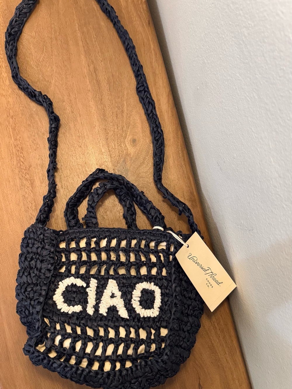 Ciao Navy Crochet Mini Bag NWT - Picture 2 of 4